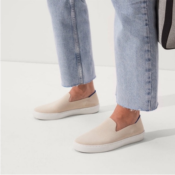 Rothy's The Original Slip On Sneaker Sand Size 7 Minimalist Neutral Comfy - Picture 2 of 14